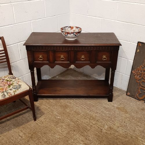 Antique Oak Console Side Table by Waring & Gillows C1920
