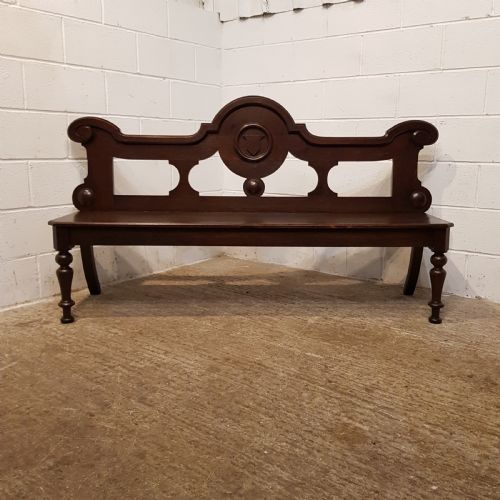 fig 1. ANTIQUE VICTORIAN OAK HALL BENCH C1880