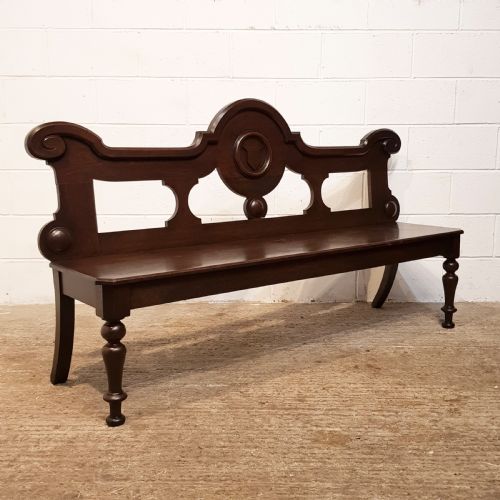fig 2. ANTIQUE VICTORIAN OAK HALL BENCH C1880