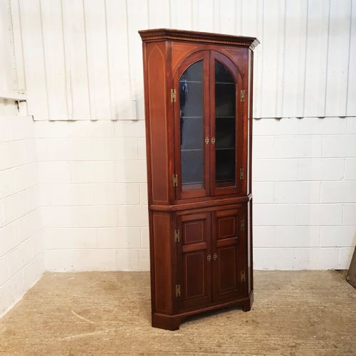 ANTIQUE REGENCY INLAID MAHOGANY FULL HEIGHT CORNER CABINET C1820 - ADDITIONAL PHOTO 1