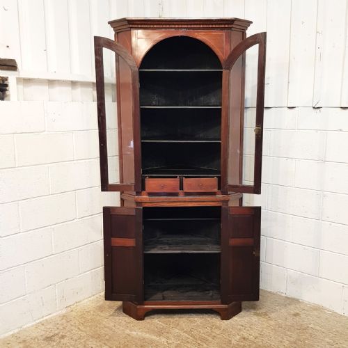 ANTIQUE REGENCY INLAID MAHOGANY FULL HEIGHT CORNER CABINET C1820 - ADDITIONAL PHOTO 5