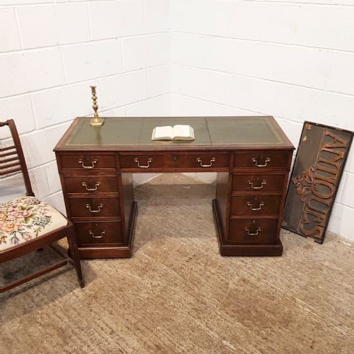 Antique Edwardian Mahogany Twin Pedestal Desk. C1900