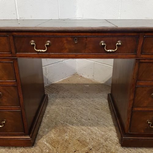 fig 1. ANTIQUE EDWARDIAN MAHOGANY TWIN PEDESTAL DESK. C1900