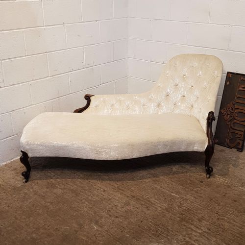 Antique Victorian Mahogany Framed Chaise Longue C1880