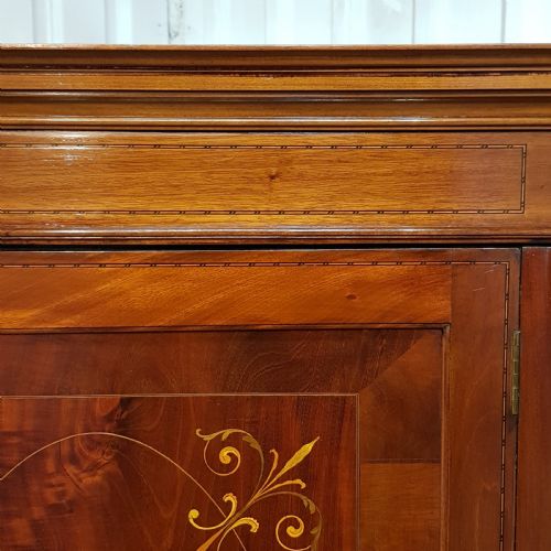 fig 1. ANTIQUE EDWARDIAN INLAID MAHOGANY WARDROBE COMPACTUM C1900