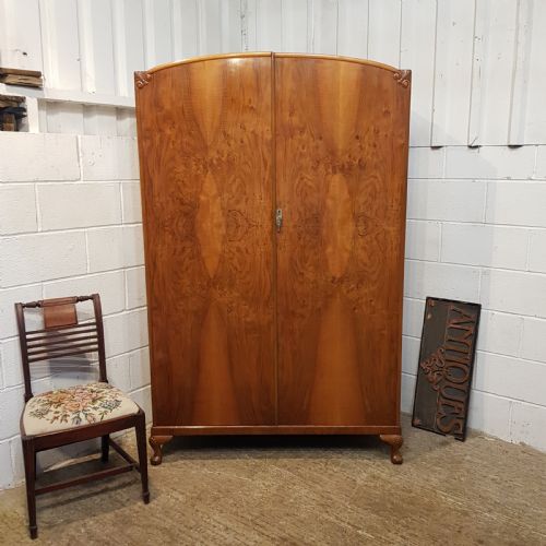 Antique  Art Deco Burr Walnut Doubke Wardrobe C1920