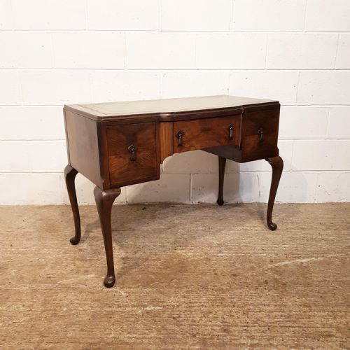 fig 1. ANTIQUE BURR WALNUT QUEEN ANNE WRITING DESK C1920