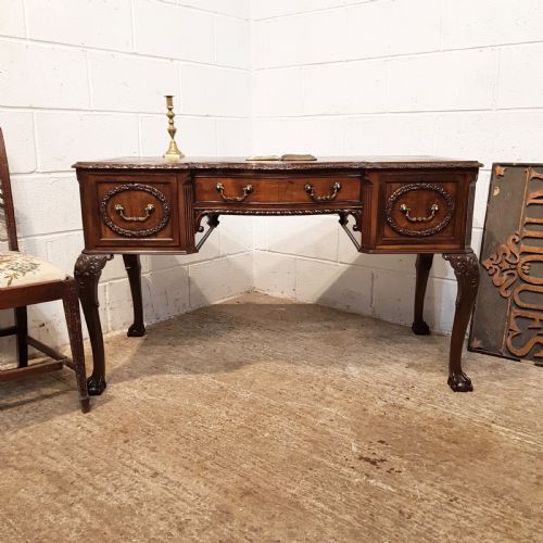 Antique Edwardian Chippendale Mahogany Writing Desk C1900