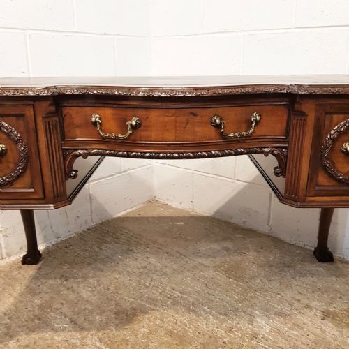 fig 1. ANTIQUE EDWARDIAN CHIPPENDALE MAHOGANY WRITING DESK C1900