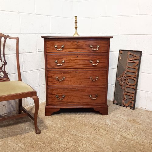 Antique Edwardian Mahogany Bow Front Small Chest of Drawers C1900