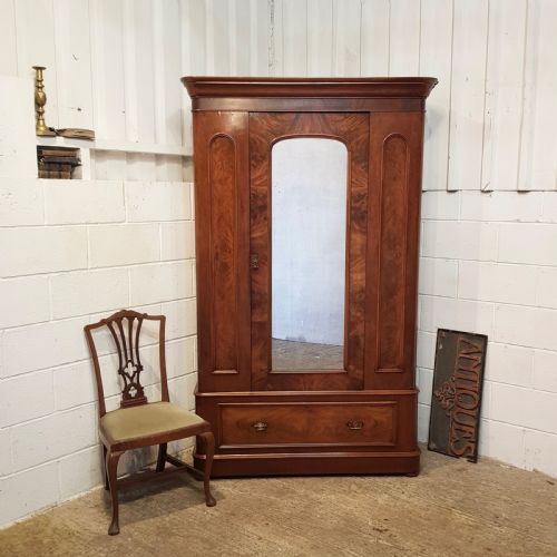 Antique Victorian Mahogany Single Wardrobe C1880