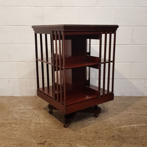 Antique Edwardian Mahogany Revolving Bookcase C1900