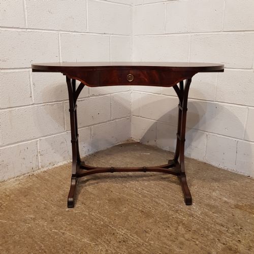 fig 2. ANTIQUE EDWARDIAN MAHOGANY KIDNEY SHAPED WRITING TABLE C1900