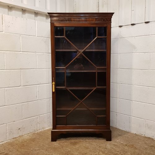 fig 1. ANTIQUE EDWARDIAN MAHOGANY ASTRAGAL GLAZED BOOKCASE C1900