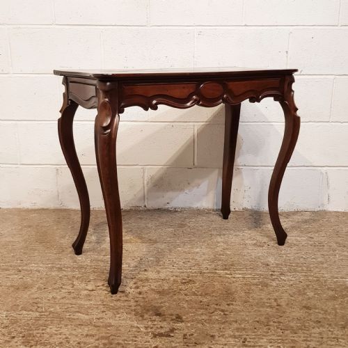 fig 1. ANTIQUE 19TH CENTURY FRENCH MAHOGANY SERPENTINE SHAPED SIDE TABLE C1880