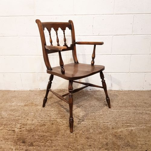 fig 1. SET SIX ANTIQUE VICTORIAN OAK & ELM COUNTRY CHAIRS C1880