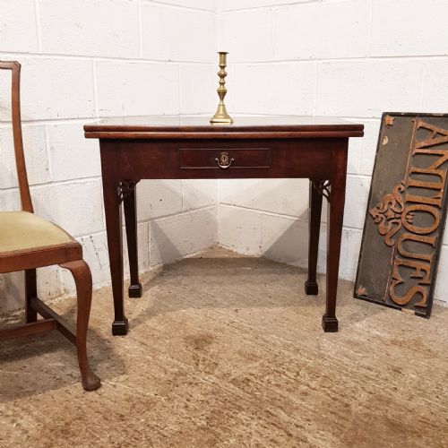 Antique 18th Century Mahogany Fold Over Tea Table C1780