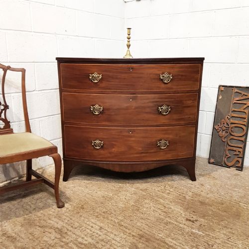 Antique Regency Mahogany Bow Front Chest of Drawers C1820