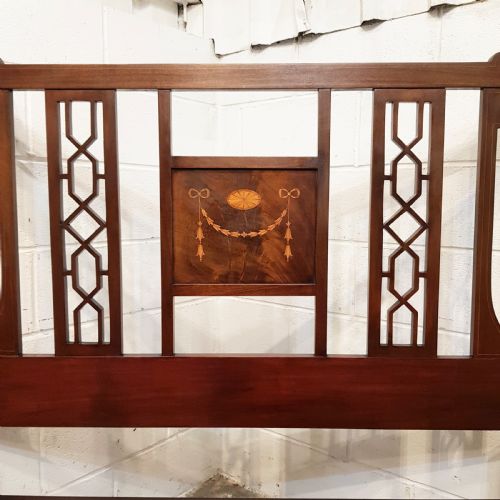 fig 1. ANTIQUE EDWARDIAN INLAID MAHOGANY DOUBLE BED C1900