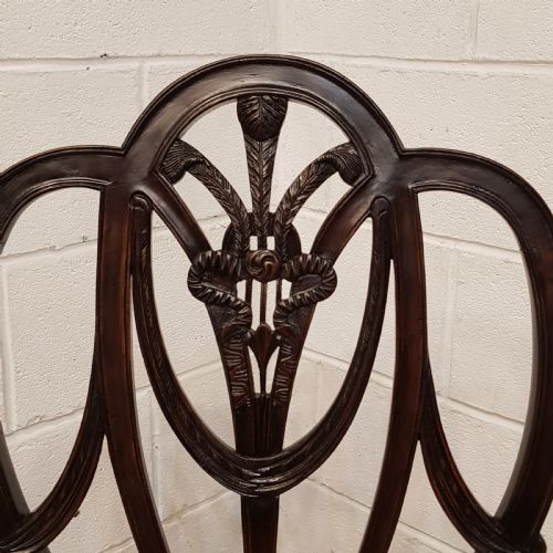 fig 3. ANTIQUE SET EIGHT EDWARDIAN HEPPLEWHITE MAHOGANY DINING CHAIRS C1900