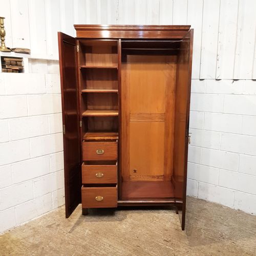 fig 2. ANTIQUE EDWARDIAN MAHOGANY DOUBLE WARDROBE C1900