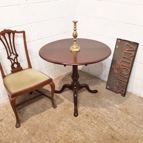 ANTIQUE 18TH CNTURY MAHOGANY TILT TOP TABLE C1780 - ADDITIONAL PHOTO 5