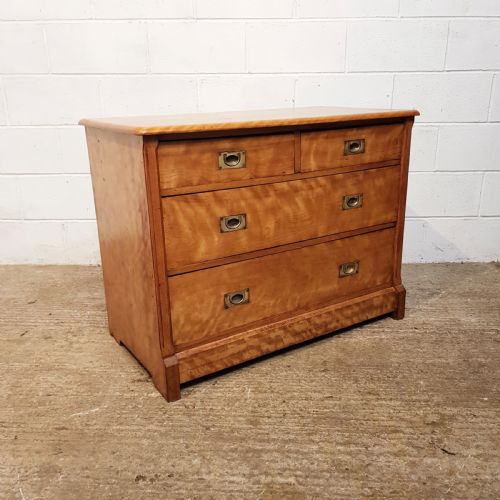 fig 2. ANTIQUE LATE VICTORIAN SATINWOOD CHEST OF DRAWERS C1890