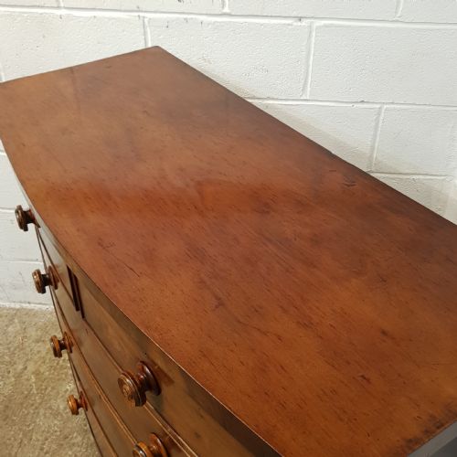 fig 2. ANTIQUE VICTORIAN MAHOGANY BOW FRONT CHEST OF DRAWERS C1880