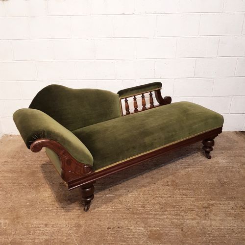 fig 1. ANTIQUE VICTORIAN MAHOGANY SHOW FRAME CHAISE LONGUE C1880