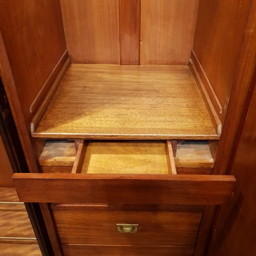 fig 2. ANTIQUE  EDWARDIAN MAHOGANY TRIPLE WARDROBE  with secret drawer C1900