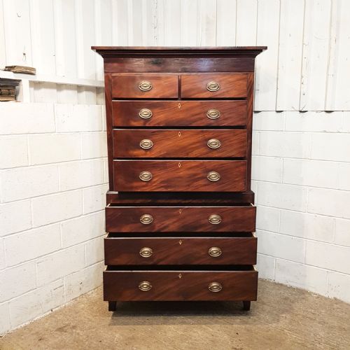 fig 1. ANTIQUE WILLIAM 1V MAHOGANY CHEST ON CHEST C1830
