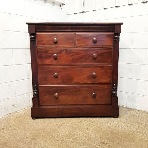 fig 1. ANTIQUE VICTORIAN MAHOGANY CHEST OF DRAWERS C1880