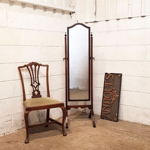 Antique Mahogany Cheval Mirror C1920