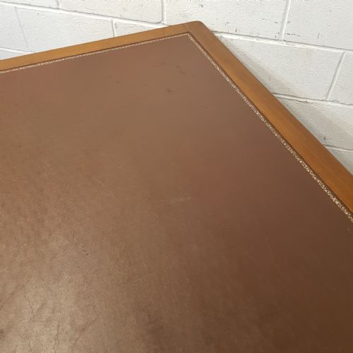 fig 2. ANTIQUE LARGE MAHOGANY LEATHER TOP PEDESTAL DESK C1920
