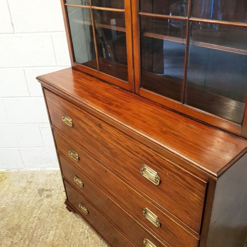 fig 1. ANTIQUE REGENCY MAHOGANY SECRETAIRE BOOKCASE C1820