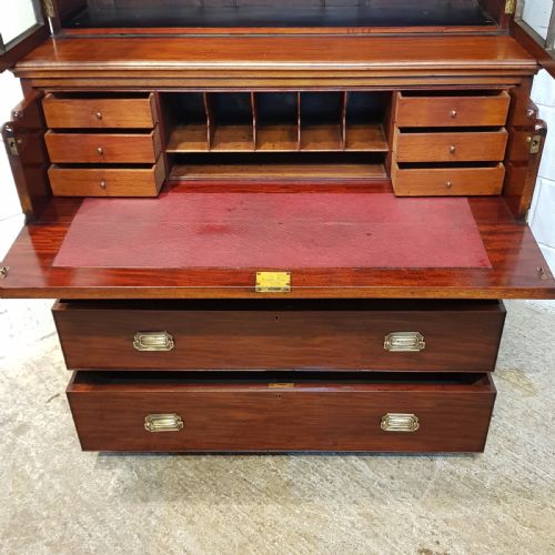 fig 2. ANTIQUE REGENCY MAHOGANY SECRETAIRE BOOKCASE C1820
