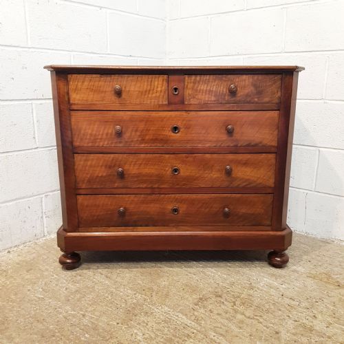 fig 1. ANTIQUE 19TH CENTURY FLEMISH MAHOGANY CHEST OF DRAWERS C1880
