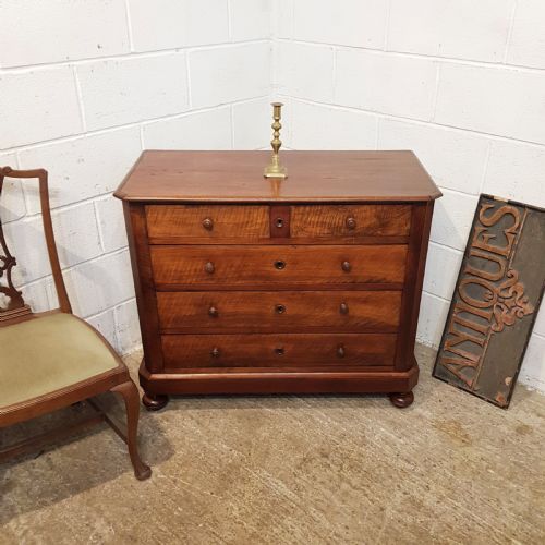 fig 2. ANTIQUE 19TH CENTURY FLEMISH MAHOGANY CHEST OF DRAWERS C1880
