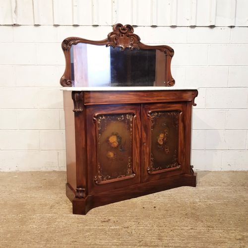 fig 1. ANTIQUE WILLIAM 1V MAHOGANY HAND PAINTED CHIFFONIER C1830
