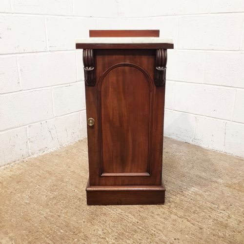 fig 2. ANTIQUE PAIR VICTORIAN MAHOGANY MARBLE TOP BEDSIDE CABINETS C1880