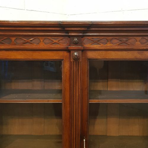fig 2. ANTIQUE LATE VICTORIAN MAHOGANY GLAZED BOOKCASE C1890