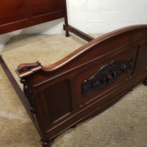 fig 1. ANTIQUE LATE 19TH CENTURY FRENCH MAHOGANY KING SIZE BED C1890