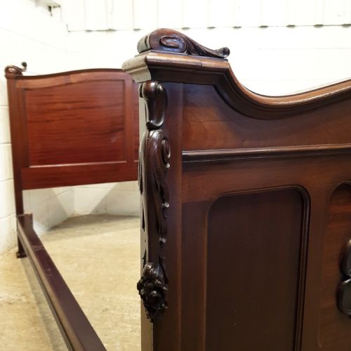 fig 2. ANTIQUE LATE 19TH CENTURY FRENCH MAHOGANY KING SIZE BED C1890