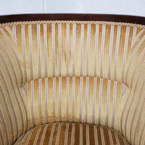 fig 1. ANTIQUE PAIR EDWARDIAN MAHOGANY HIGH BACKED SALON TUB CHAIRS C1900
