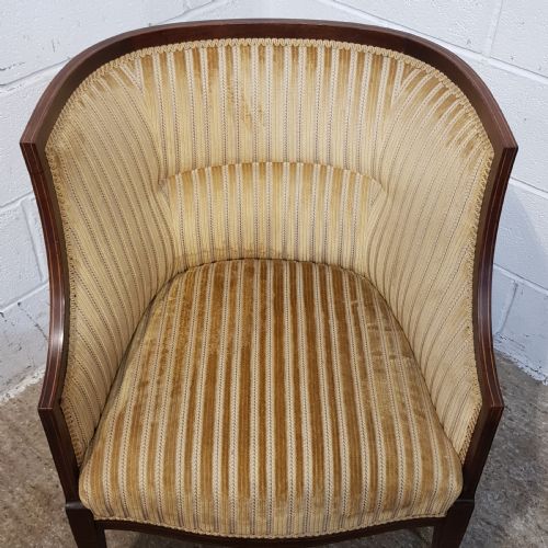 fig 2. ANTIQUE PAIR EDWARDIAN MAHOGANY HIGH BACKED SALON TUB CHAIRS C1900