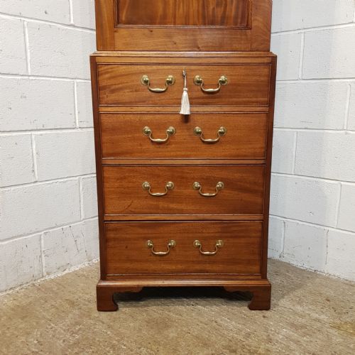 fig 1. ANTIQUE REGENCY MAHOGANY TALL NARROW LINEN CLOTHES PRESS c1820