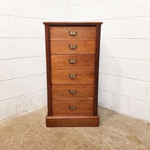 fig 1. ANTIQUE LATE VICTORIAN MAHOGANY WELLINGTON CHEST OF DRAWERS C1890