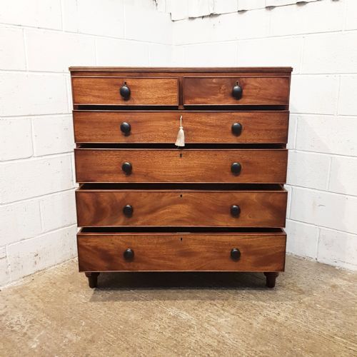 fig 1. ANTIQUE EARLY VICTORIAN MAHOGANY CHEET OF DRAWERS C1860