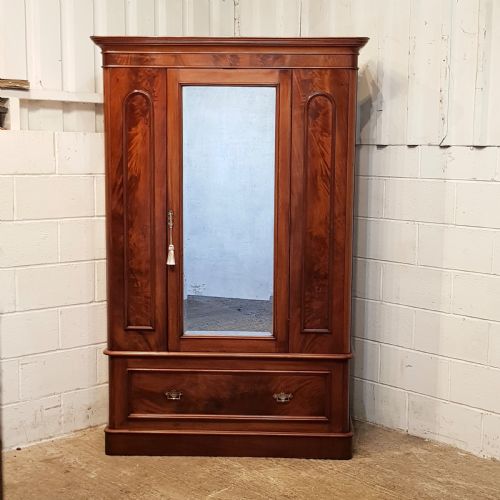 Antique Victorian Mahogany Single Wardrobe C1880