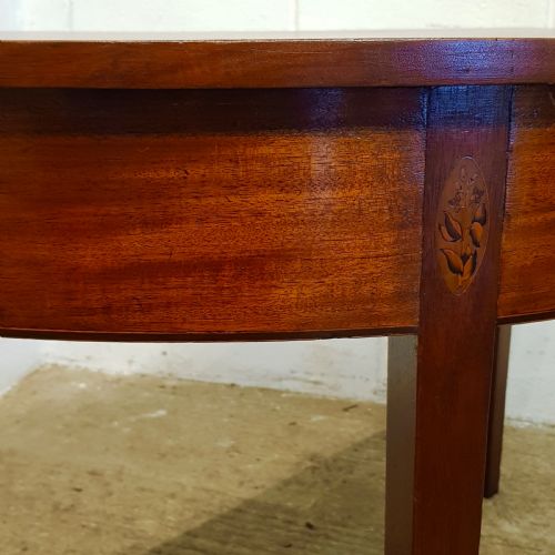 fig 1. ANTIQUE PAIR 18TH CENTURY MAHOGANY DEMI LUNE TABLES C1780